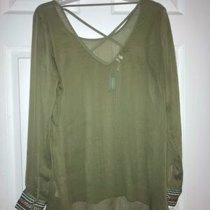 Maurice’s Sheer Top with Beaded Cuff